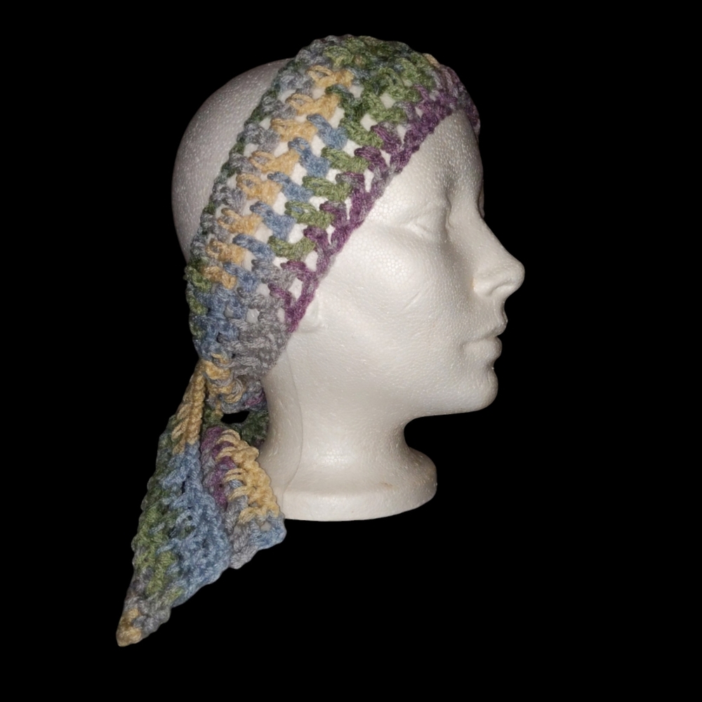 Crochet Variegated Head Or Neck Accessory Wrap
